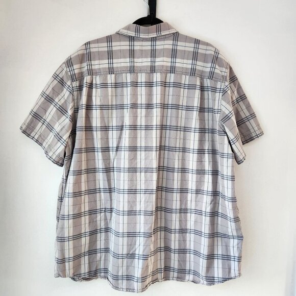 Carhartt Original Fit Plaid Short Sleeve Button Down Shirt Casual Grey Men's 2XL - Picture 2 of 9